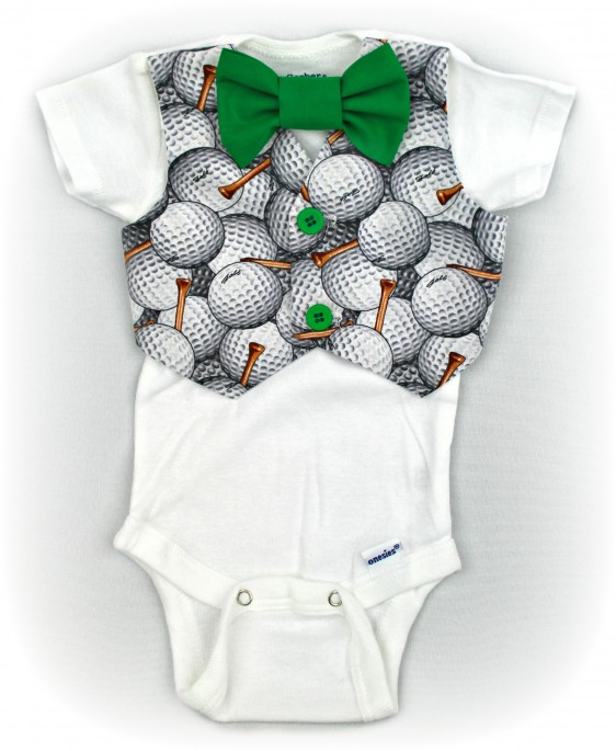 Baby Boy Infant Golf Vest and Bow Tie Outfit